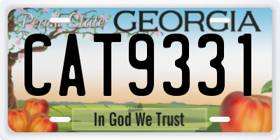 GA license plate CAT9331