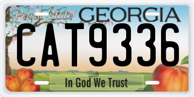 GA license plate CAT9336