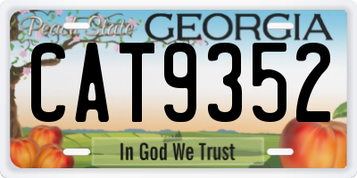 GA license plate CAT9352