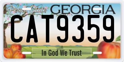 GA license plate CAT9359