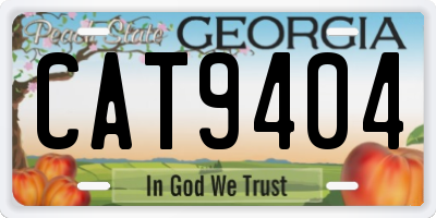 GA license plate CAT9404