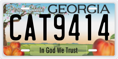 GA license plate CAT9414