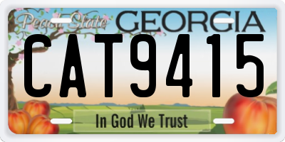 GA license plate CAT9415