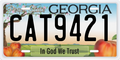 GA license plate CAT9421
