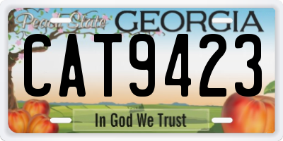 GA license plate CAT9423