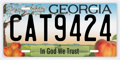 GA license plate CAT9424