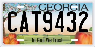 GA license plate CAT9432
