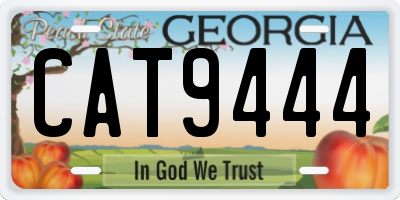 GA license plate CAT9444