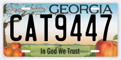 GA license plate CAT9447