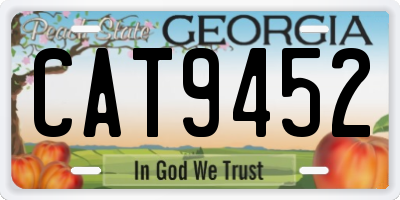 GA license plate CAT9452