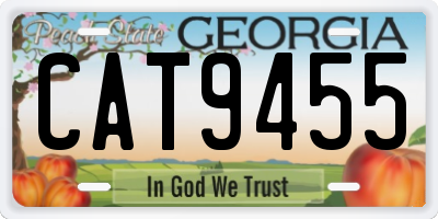 GA license plate CAT9455