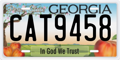 GA license plate CAT9458