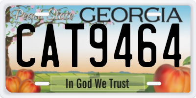 GA license plate CAT9464