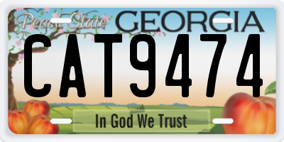 GA license plate CAT9474
