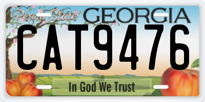 GA license plate CAT9476