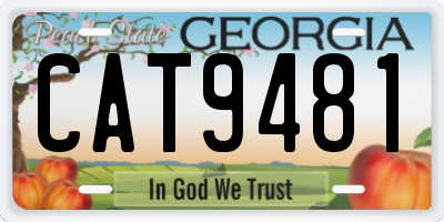 GA license plate CAT9481