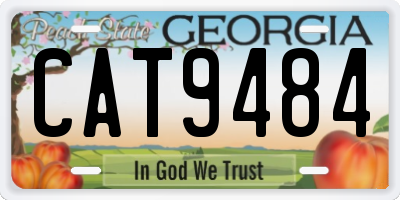 GA license plate CAT9484