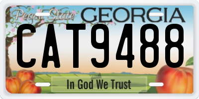 GA license plate CAT9488