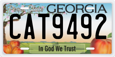 GA license plate CAT9492
