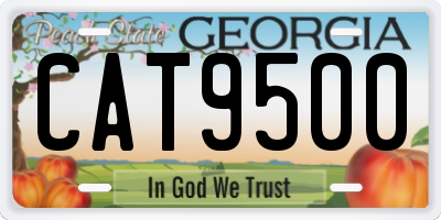GA license plate CAT9500