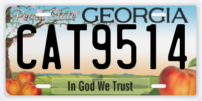 GA license plate CAT9514