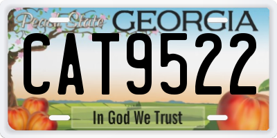 GA license plate CAT9522