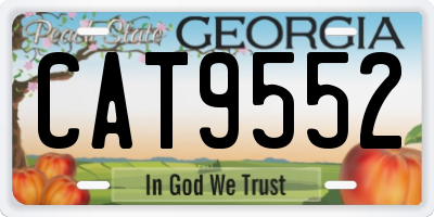 GA license plate CAT9552