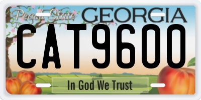 GA license plate CAT9600