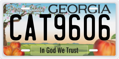 GA license plate CAT9606
