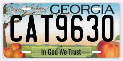 GA license plate CAT9630