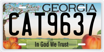 GA license plate CAT9637
