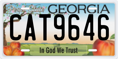 GA license plate CAT9646