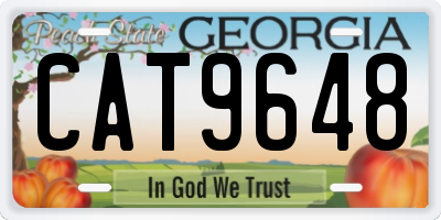 GA license plate CAT9648