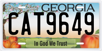 GA license plate CAT9649