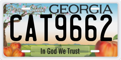 GA license plate CAT9662