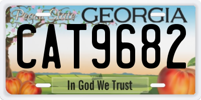 GA license plate CAT9682