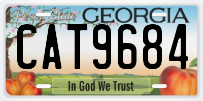 GA license plate CAT9684