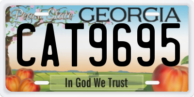 GA license plate CAT9695
