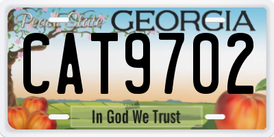 GA license plate CAT9702
