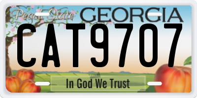 GA license plate CAT9707