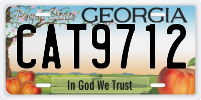 GA license plate CAT9712