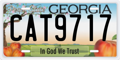 GA license plate CAT9717