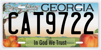 GA license plate CAT9722