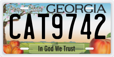 GA license plate CAT9742