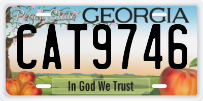 GA license plate CAT9746