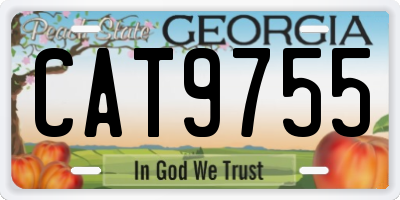 GA license plate CAT9755