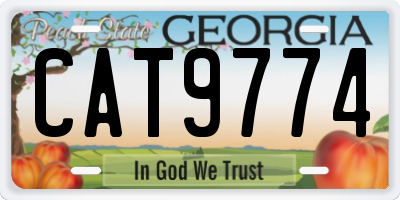GA license plate CAT9774