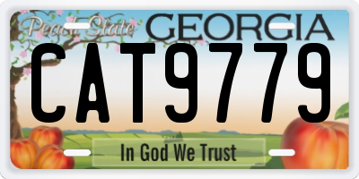 GA license plate CAT9779