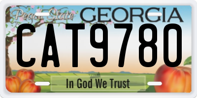 GA license plate CAT9780