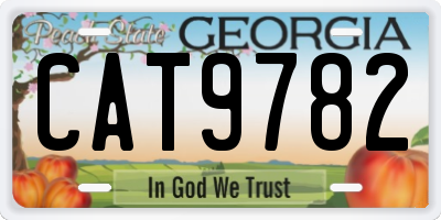 GA license plate CAT9782